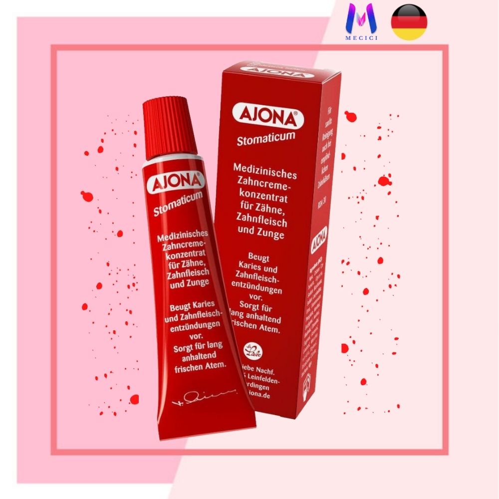 Kem đánh răng Ajona 25ml nhập khẩu Đức - Shop Mecici -  Loại bỏ cao răng, chống viêm lợi, hiệu quả gấp 5 lần loại thường