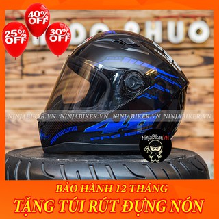 Nón bảo hiểm AGU tem phản quang màu xanh dương tặng kèm túi đựng nón