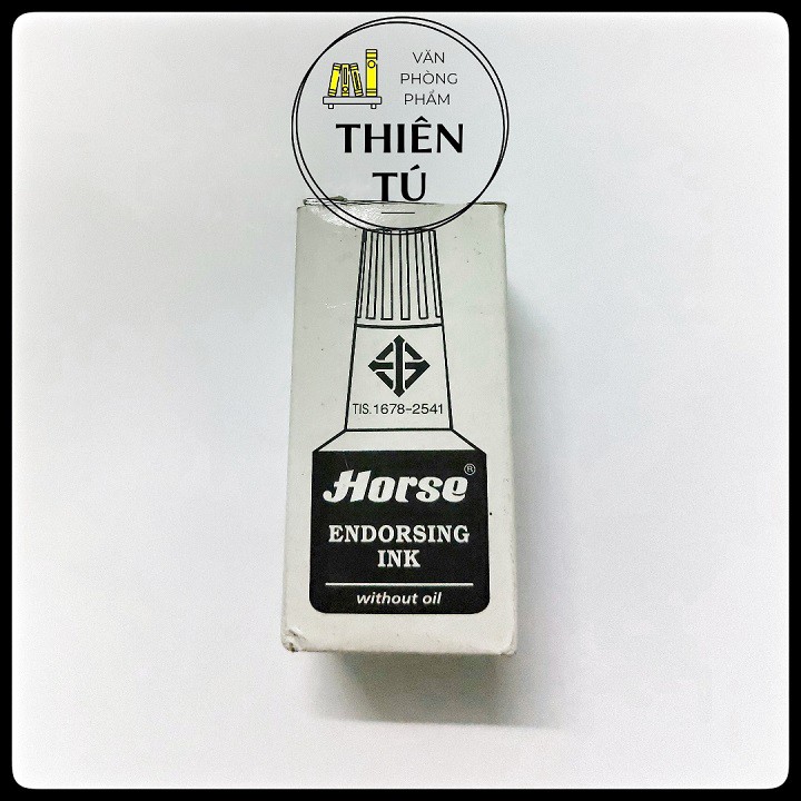 Mực dấu Horse chính hãng - Hộp mực con dấu Thái Lan 3 màu xanh/đỏ/đen