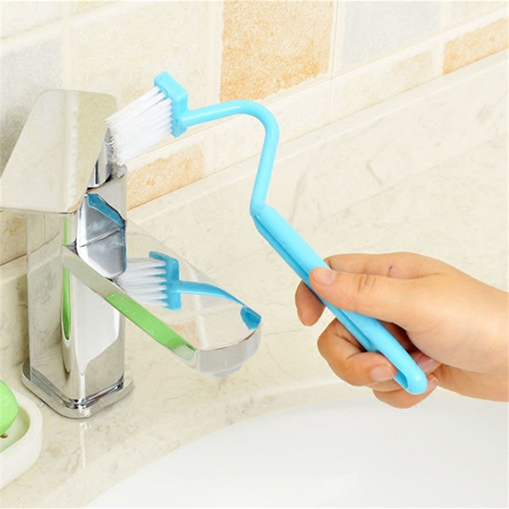 Cod Qipin 1Pcs Simple S-type Cleaning Brush Household Bathroom Kitchen Corner Dust Removal Gadget