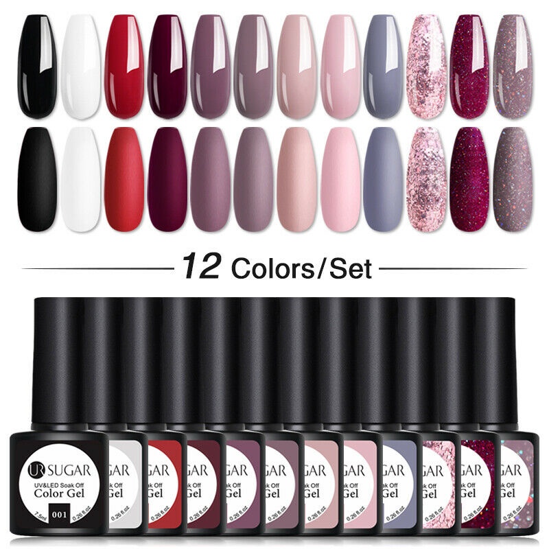 [Hàng mới về] Set 12 lọ gel sơn móng tay Ur Sugar nhiều màu sắc dung tích 7.5ml&lt;br&gt;