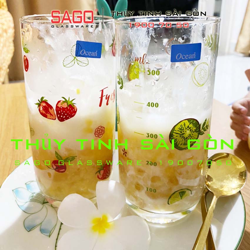 Ly Thủy Tinh Ocean Chia Vạch Top Drink 625 ml ,Nhập khẩu Thái Lan