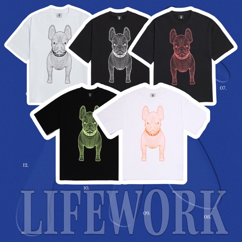 Áo phông LIFEWORK hình in con chó thun tee unisex form rộng oversize chất liệu cotton thời trang nam nữ