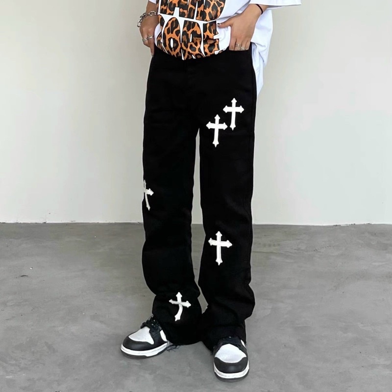 QUẦN NAM ĐEN ỐNG XUÔNG THÁNH GIÁ UNISEX