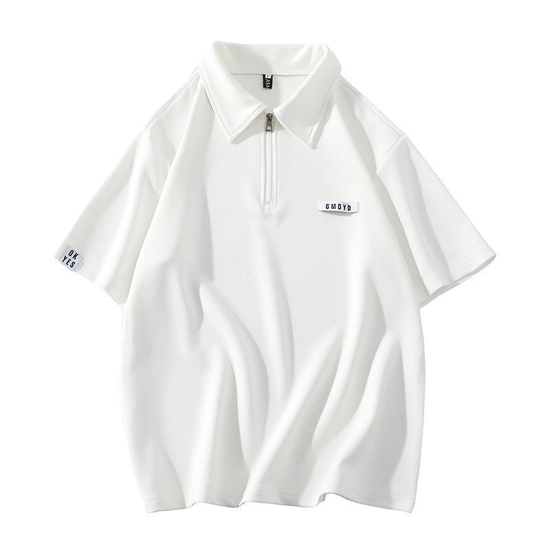 Áo Thun Polo Tay Ngắn Dáng Rộng Size Lớn Phong Cách Hong Kong Cho Nam