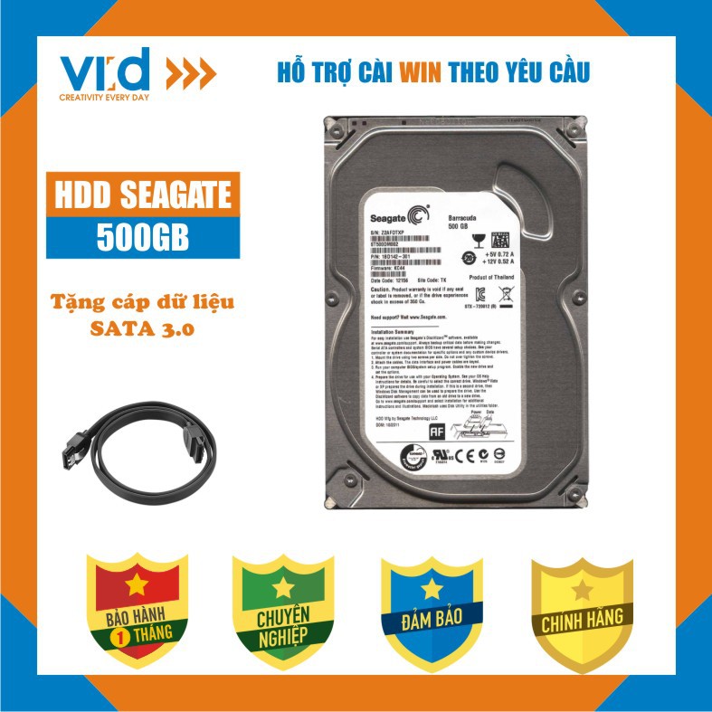 .Ổ cứng HDD PC 500GB 320GB, 250GB, Western , Seagae-Tặng cáp Sata 3.0-Hàng nhập khẩu tháo máy đồng bộ - bảo hành 1 tháng | WebRaoVat - webraovat.net.vn