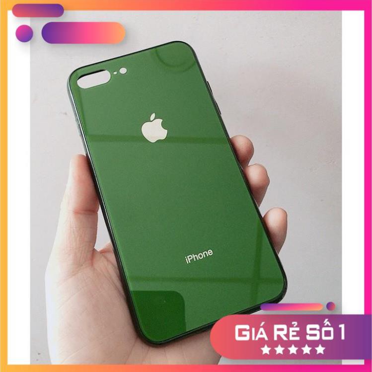 [Rẻ]  [XANH RÊU] IPHONE 6s.6+.7+.8+ ỐP MẶT LƯNG KÍNH CƯỜNG LỰC XANH RÊU( MÀU MỚI) -đẹp