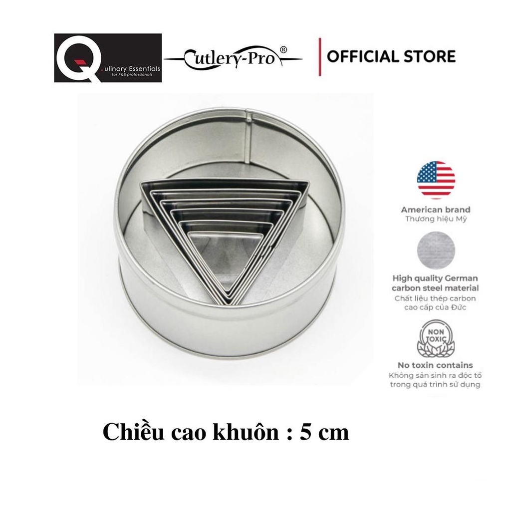 Bộ 6 Khuôn Làm Bánh Cutlery-Pro Phẳng Hình Tam Giác 50Mm