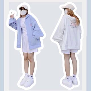 [ ẢNH THẬT ] ÁO KHOÁC NỈ SMILE MẶT CƯỜI FORM RỘNG UNISEX (ẢNH THẬT Ở CUỐI)