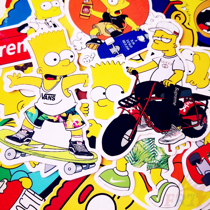 ❉ The Simpsons ： Fashion Brand Giấy và decal dán tường B ❉ 25Pcs/Set Cartoon Fashion DIY Doodle Decals Stickers