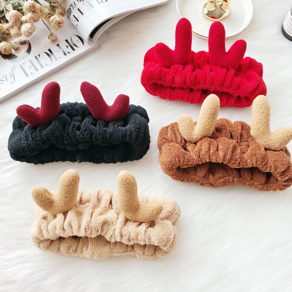 Cute And Simple Plush Reindeer Horn Turban