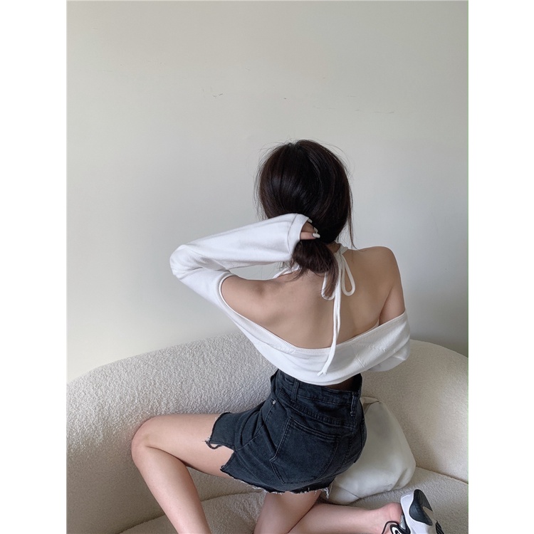 Áo Dệt Kim Hai Dây Dáng Ngắn Thời Trang Trẻ Trung