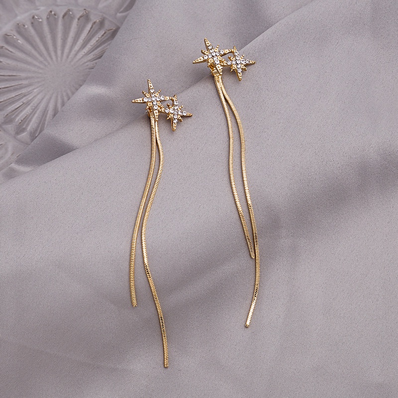 Bông Tai Mạ Bạc 925 Dáng Dài Thời Trang Hàn Quốc Cho Nữ