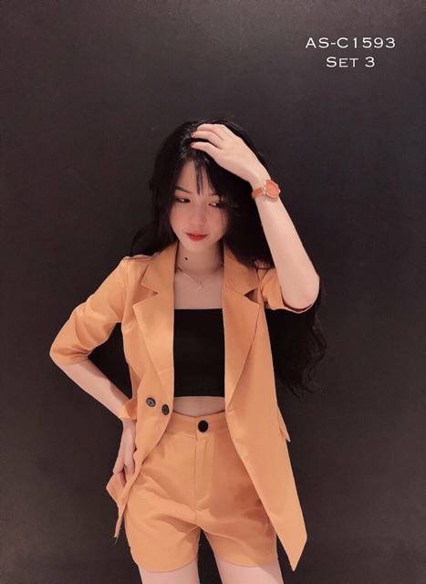 Sét 3 món áo vest + lót thun + quần short và ảnh thật