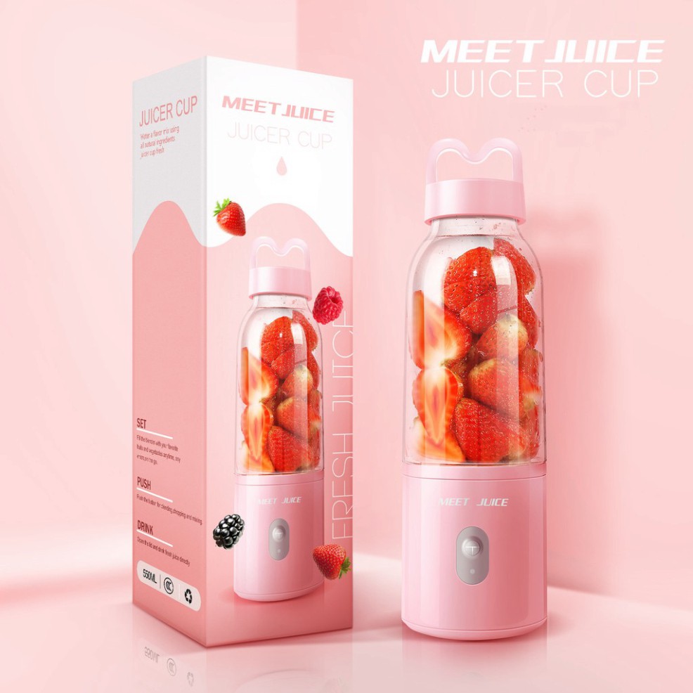 [Bán chạy] Máy xay sinh tố, hoa quả cầm tay mini Meet Juice - Siêu đẹp - Siêu tiện