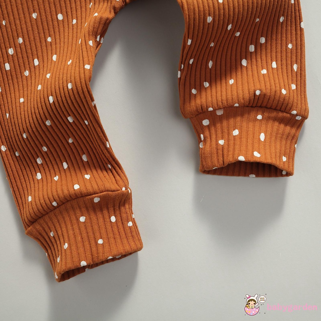 Set áo liền quần dài tay cổ tròn họa tiết chấm bi + quần dài lưng thun dành cho bé trai