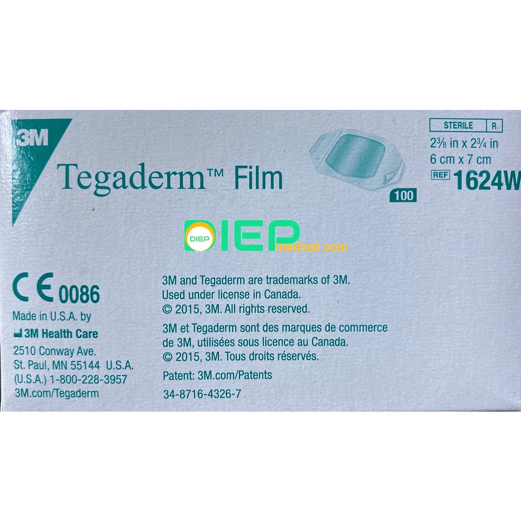 ✅ TEGADERM 3M 1624W - Băng Film trong vô khuẩn, chống thấm nước (Chính hãng 3M - Mỹ)