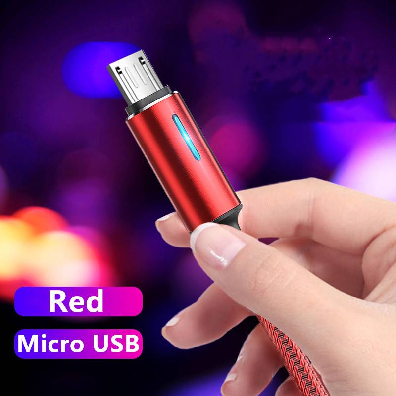 Cáp Sạc Nhanh/ Chuyển Dữ Liệu Micro USB 5A Có Đèn LED Cho Điện Thoại