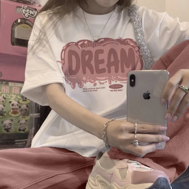 NRVP Áo Thun 100% Cotton Dáng Rộng Thời Trang Hàn Quốc Cho Nữ