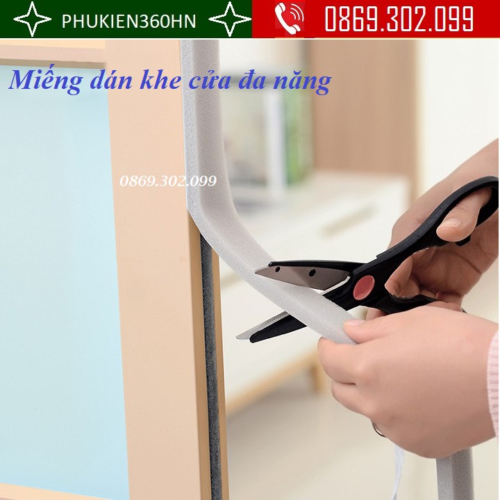 Bộ 2 Miếng Mút Dán Khe Cửa Đa Năng Cách Âm, Chắn Gió, Bụi Bẩn Cao Cấp