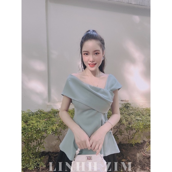 ÁO LỆCH XANH PASTEL -LINHH ZIM