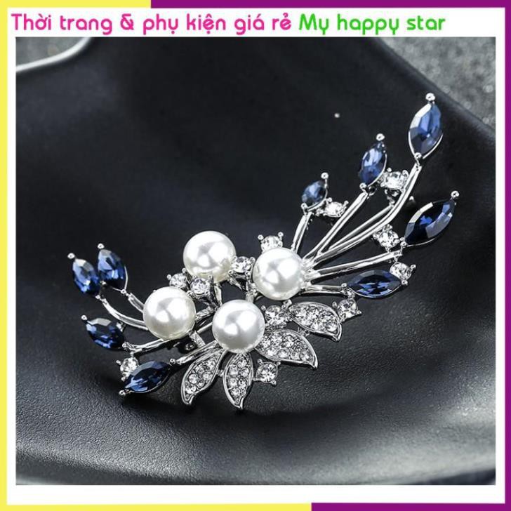 Cài áo thời trang đính đá và hạt cườm sang trọng GC30