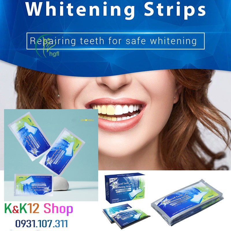 Miếng dán trắng răng tiện lợi Advanced Teeth Whitening Strips