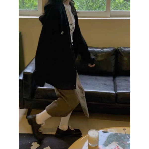 Áo Cadigan nữ len xốp Áo khoác Cadigan thu đông mỏng nhẹ Simpischic 2 màu Áo khoác cổ V nhẹ nhàng