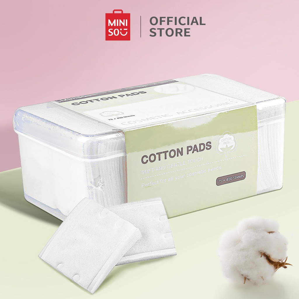 Bông tẩy trang 180 miếng Miniso dưỡng da cotton pads đa năng chất bông tự nhiên mềm mại