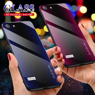 Ốp điện thoại mặt kính cường lực màu gradient cho OPPO F5 F3 F1 A73 A79 A35 A39 A33 NEO 7