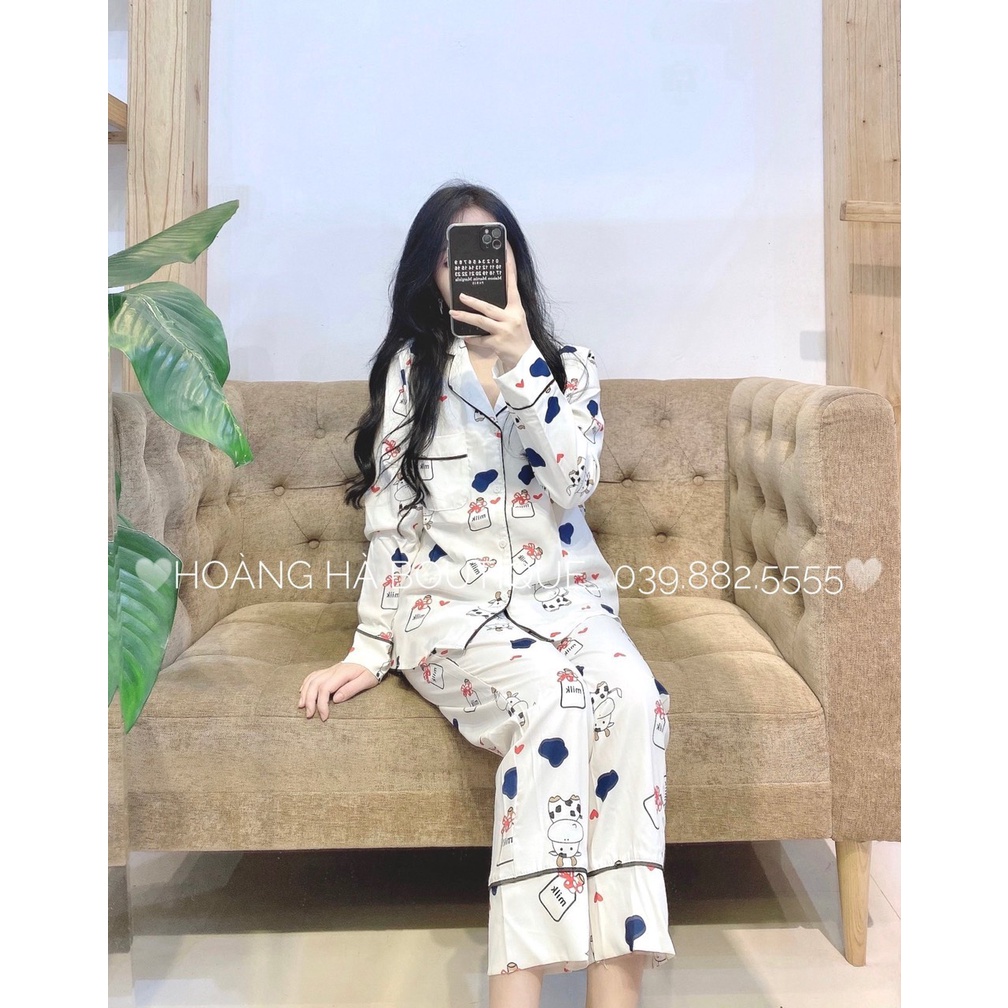 Bộ Pijama - Bộ ngủ nhà dài tay  [ Siêu RẺ  ] chất liệu lụa mango cao cấp , thoáng mát , mềm mịn