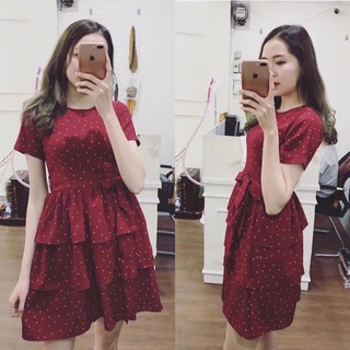 Đầm bi tầng form xòe siêu dễ thương