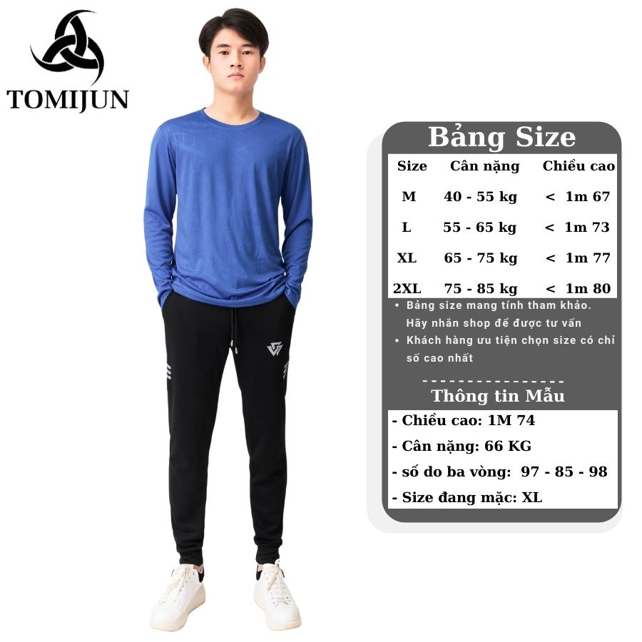 Quần jogger thể thao, quần dài nam cao cấp TOMIJUN mẫu mới nhất, vải nỉ co giãn, không bai xù, ống bo phong cách - QDW