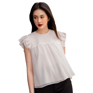 Olv - áo white layer top