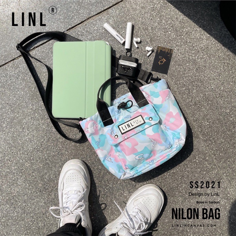 Túi Đeo Chéo LINL Nilon Bag Dành Cho Nữ Màu : Đen / Camo / Mono