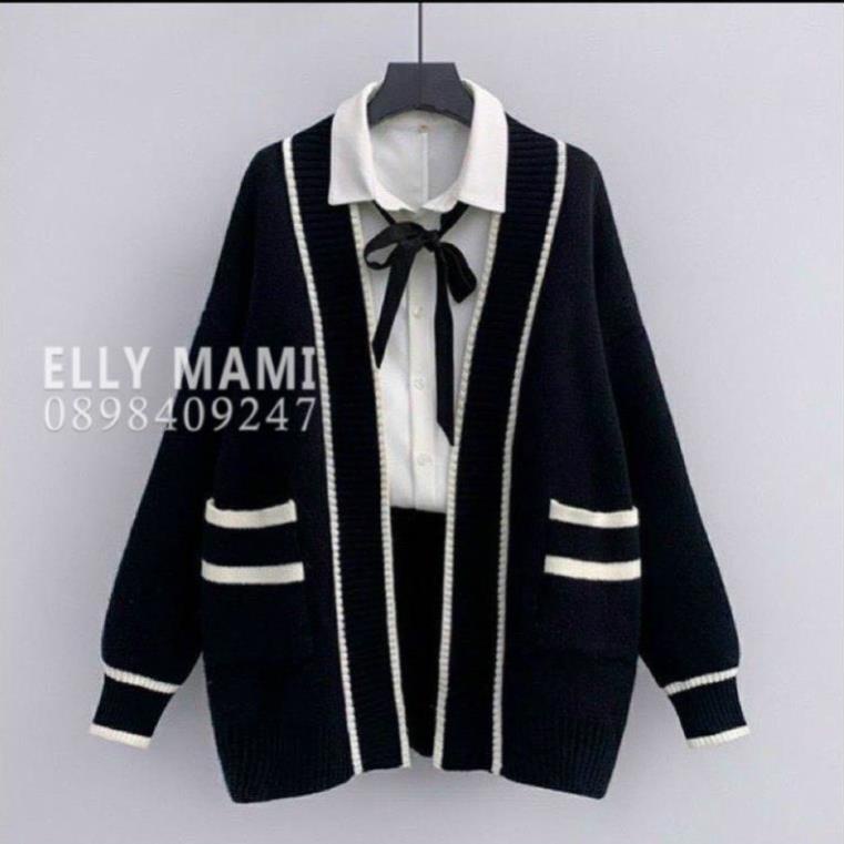 Áo Khoác Bầu Và Sau Sinh Cardigan Len Sọc  Thiết Kế Cao Cấp ( Kèm Video + Ảnh Thật )