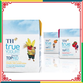 Lốc 4 Hộp 110ml hộp sữa chua Uống TH True Yogurt TopKid Các Vị Dâu, Cam, Chuối