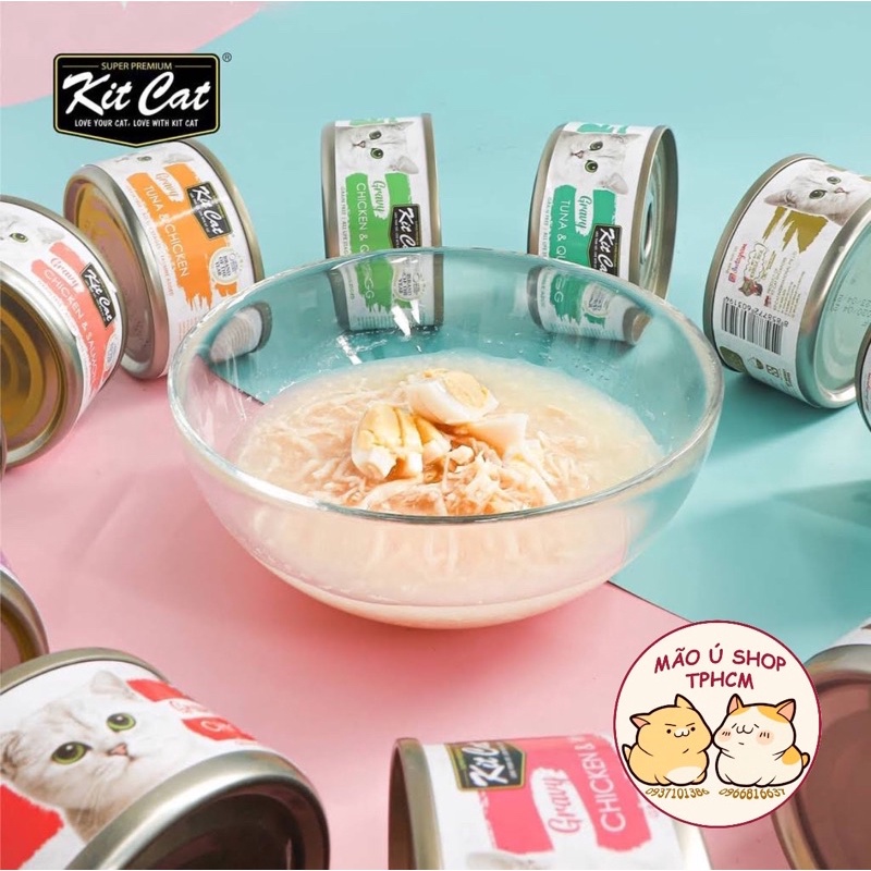 KITCAT / KIT CAT SỮA DÊ VÀ GRAVY - PATE LON 70G CHO MÈO
