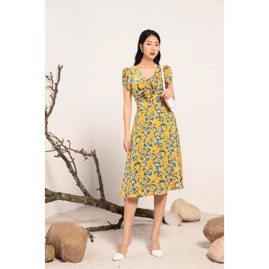 Đầm hoa lụa hãng NEM sale