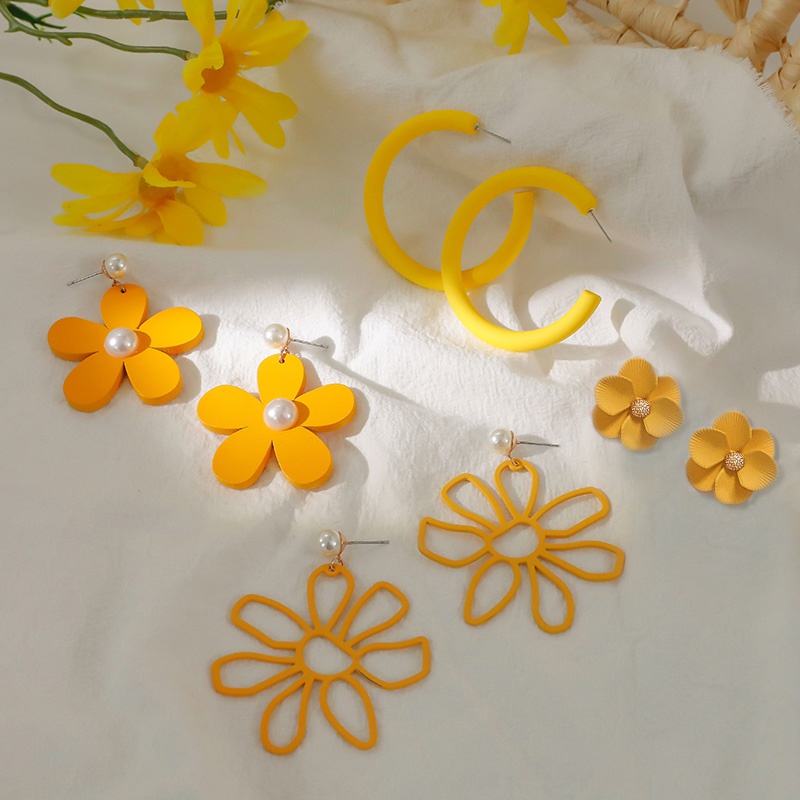 Bông tai mạ bạc hình hoa thời trang 2023 cho nữ