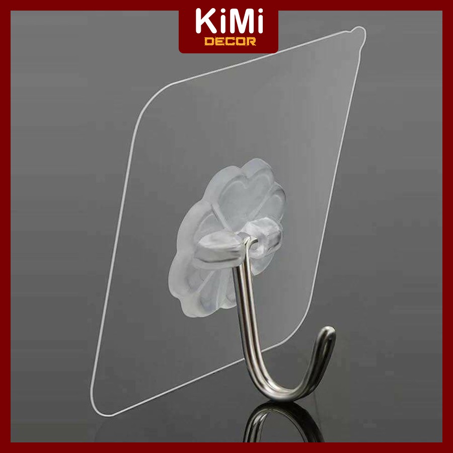 Móc Dán Tường Siêu Dính Trong Suốt Chịu Lực Tốt Treo Tường Chắc Chắn 6x6 cm - Hàng Dày Loại 1