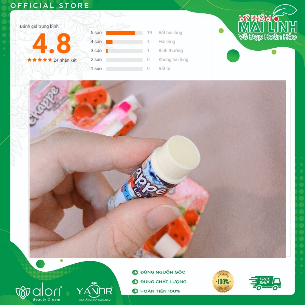 [Bán Đợt Cuối - Son Mỹ - Deal 0 Đồng] Son Dưỡng Môi, Son Dưỡng Không Màu Chống Khô Môi LIP BALM CHAPPE SPF15 Chính Hãng | BigBuy360 - bigbuy360.vn