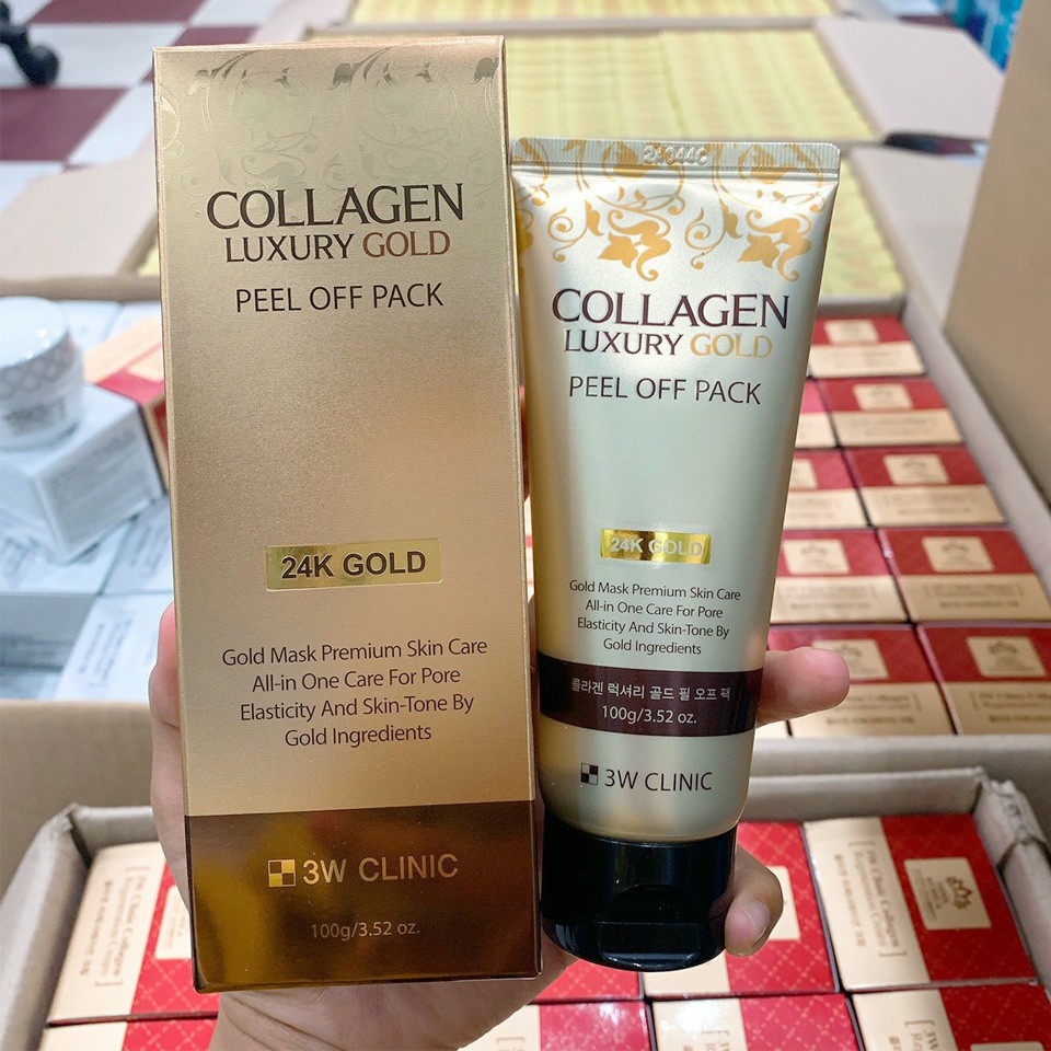 Mặt nạ vàng 3W Clinic 24K Gold Collagen Luxury Gold Peel Off Pack 100g Hàn Quốc
