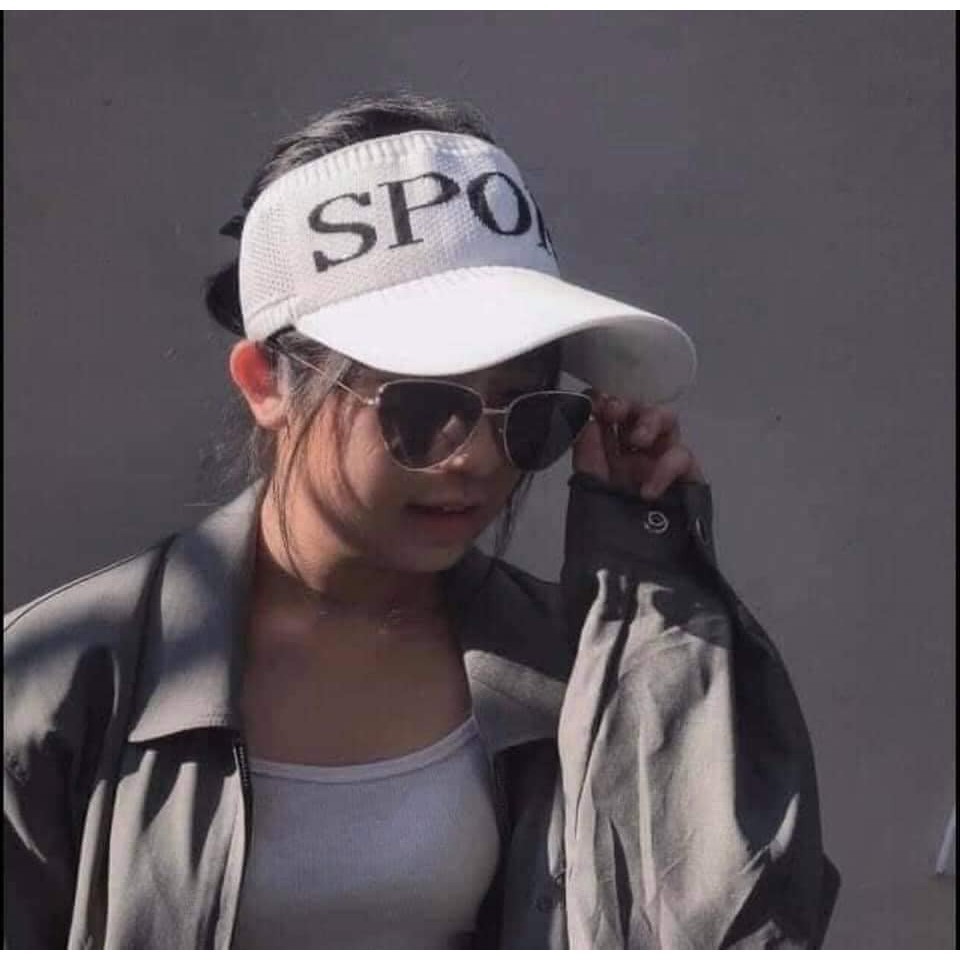 Mũ Lưỡi Trai Nửa Đầu Cá Tính Cho Bạn Nữ spot_ Mũ thể thao, mũ du lịch