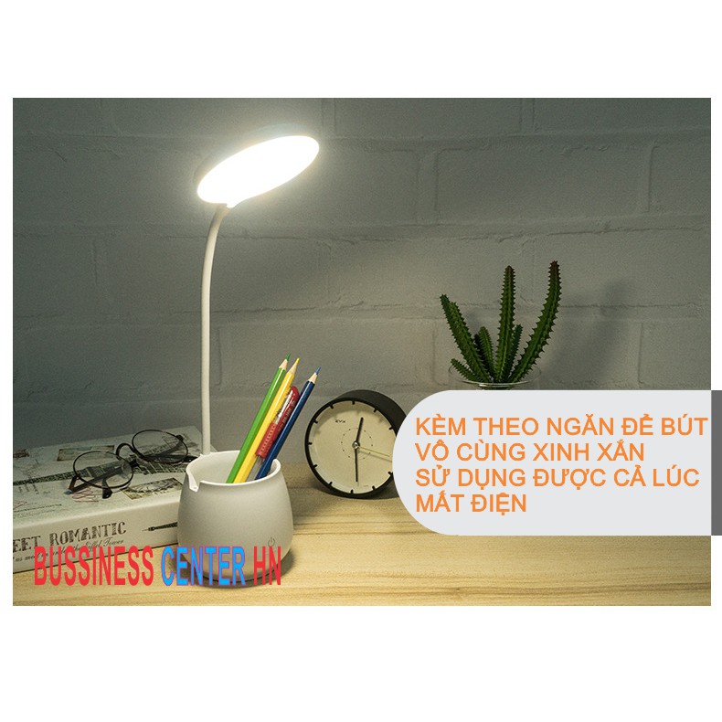 Đèn học để bàn, đèn làm việc led 3 nấc ánh sáng chống cận có chức năng sạc nút bấm cảm ứng mẫu 2021