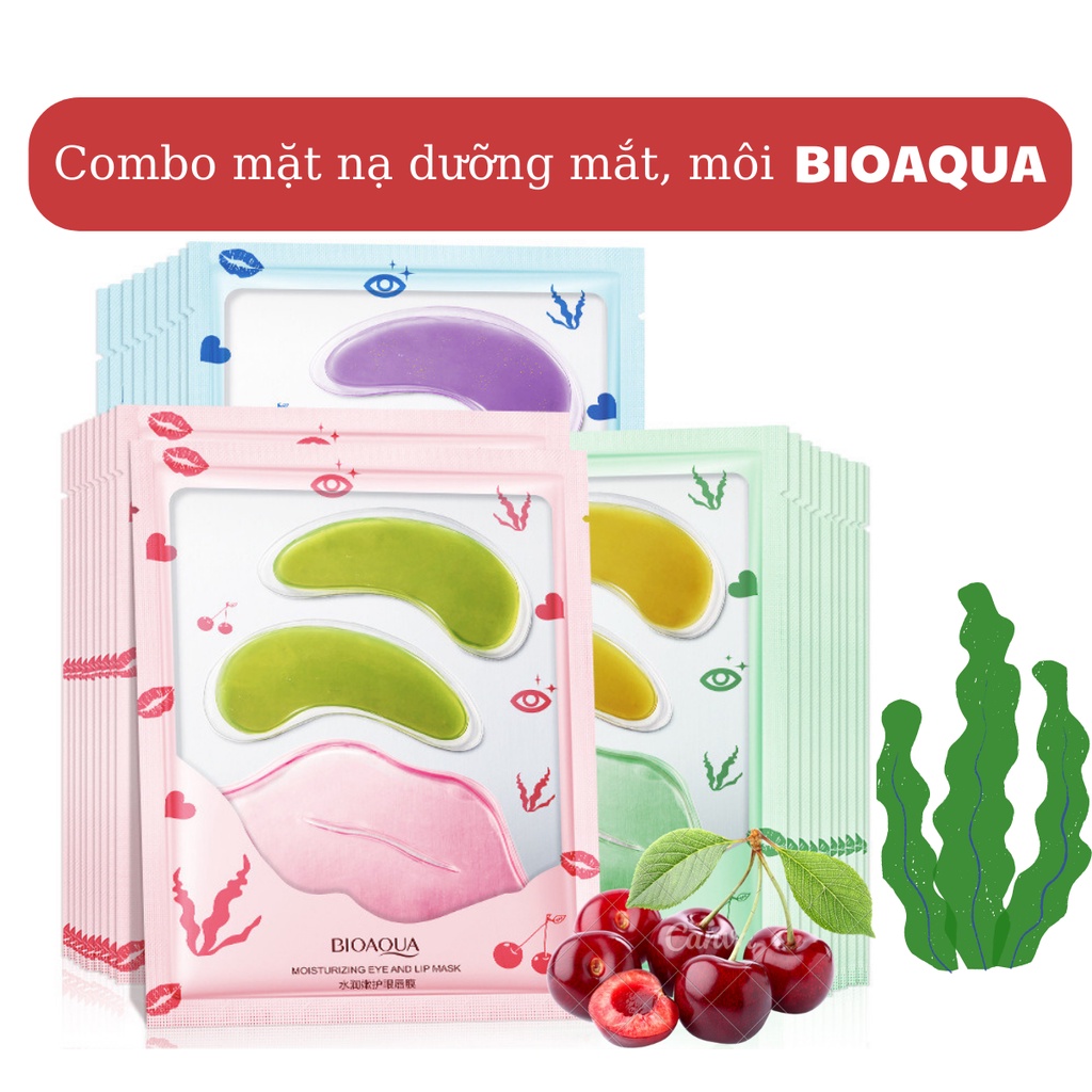 Combo mặt nạ BIOAQUA dưỡng MÔI MẮT Chống Lão Hóa Giảm Nhăn Giảm Thâm nội địa Trung