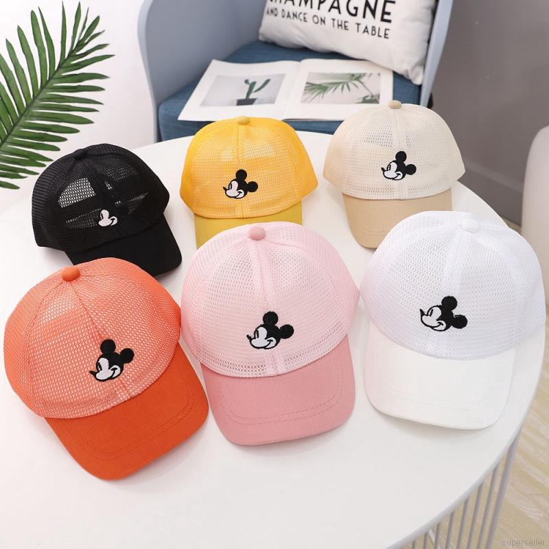 Mũ Lưỡi Trai Phối Lưới Họa Tiết Hoạt Hình Đáng Yêu Dành Cho Bé