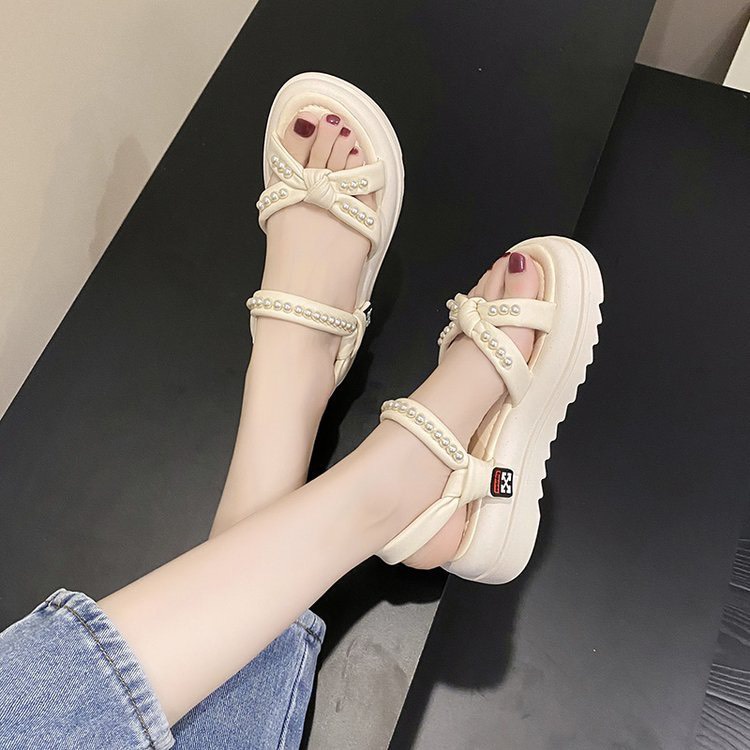 XẢ KHO (S129) Sandal nữ quai ngọc đế bánh mì 4 phân (Mã 611)