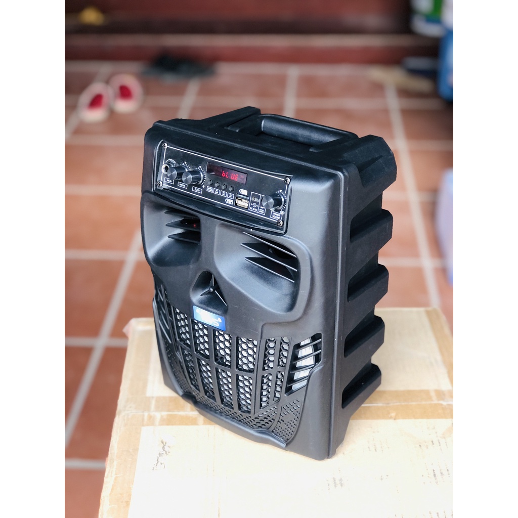 Loa Kéo Di Động Bluetooth Không Dây Kimiso Qs-7801 Tặng Kèm 2  Micro Có Dây , Âm Thanh Chất Lương Cao, Âm Bass Hay