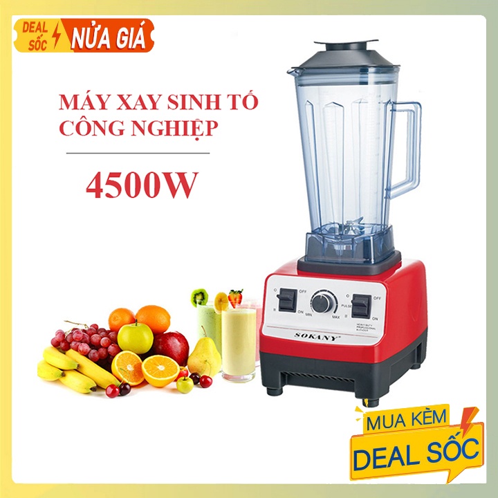Máy xay công nghiệp xay đá, xay thịt, sinh tố, các loại hạt Chính hãng Sokany 4500W